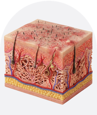 Detailed Acne Skin Cross-Section Model (1)
